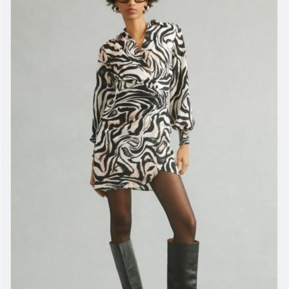 Chic Black and White Zebra Print Dress